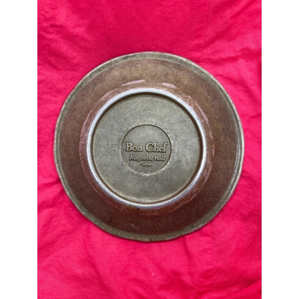 28 Vintage Pewter bon chef Augusta NJ Plates Scalloped Rim Rustic Taiwan